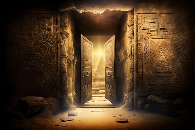 W tajemniczych grobach egipskich faraonów, w grobie króla Tut.
