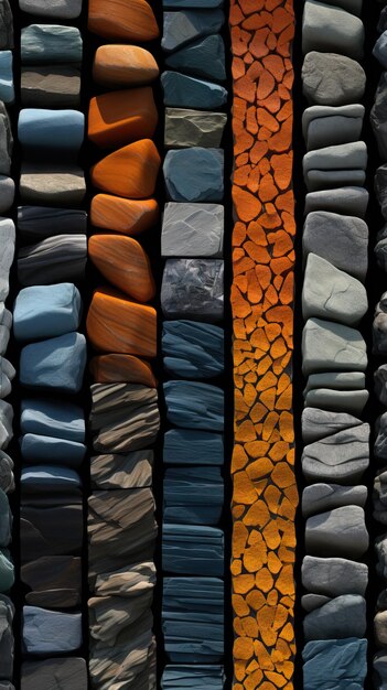 W tle kolorowy, zrównoważony stos skał w naturalnym otoczeniu