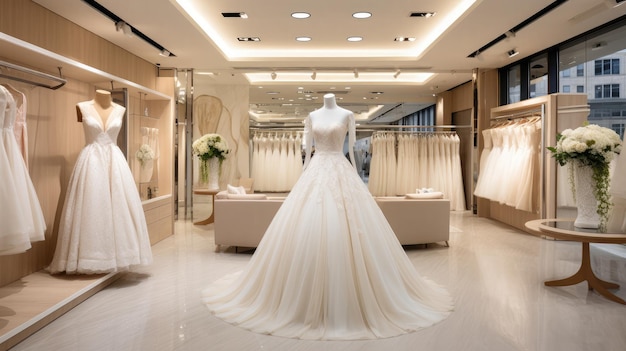 W tym sklepie z sukienkami ślubnymi w Gongming para nowożeńców wybiera koreańską wersję.