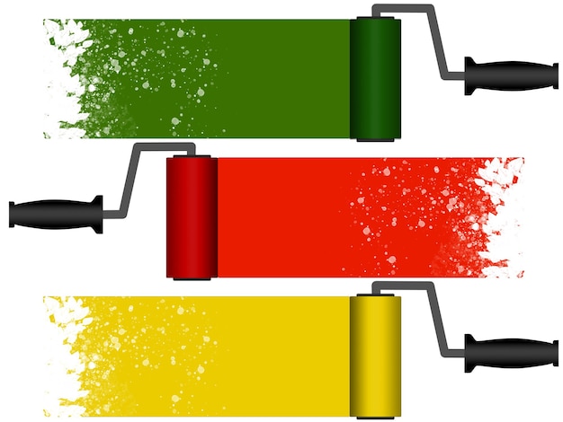 Wałek malarski i malowane oznakowanie wielokolorowe