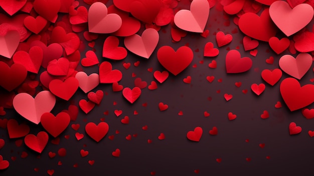 Walentynki czerwone serca transparent tło