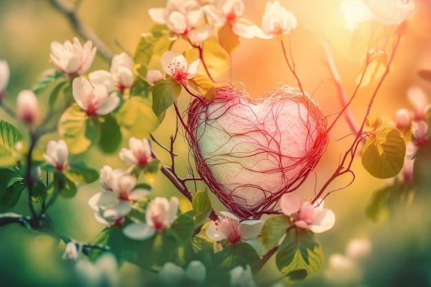 Walentynki Romantyczne i kolorowe tło z kwiatami w przyrodzie