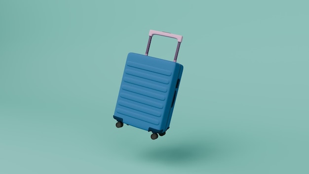 Walizka bagażowa 3d render ilustracja z tłem