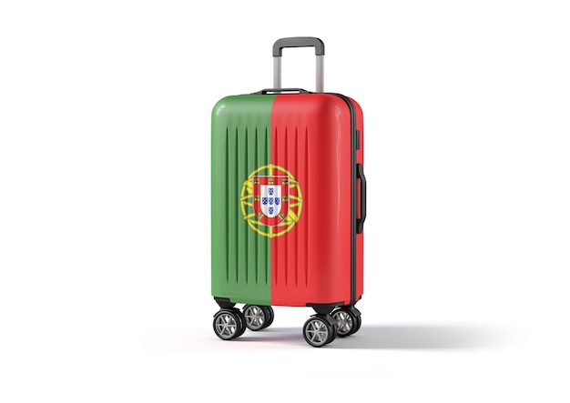 Walizka podróżna z flagą Portugalii