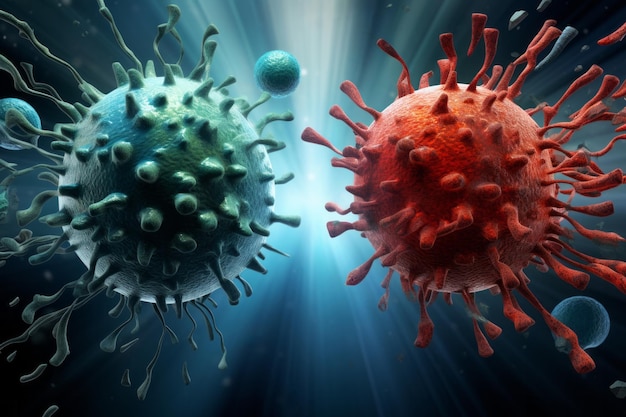 Walka komórek nowotworowych z ilustracją bakterii wirusa limfocytów T Koncepcja nauk o zdrowiu