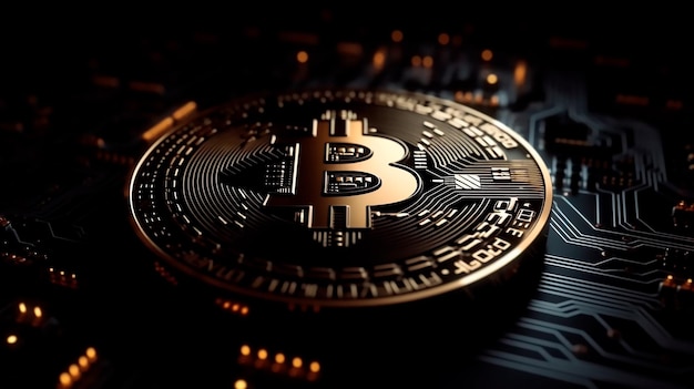 Waluta elektroniczna Bitcoin generowana za pomocą technologii generatywnej sztucznej inteligencji