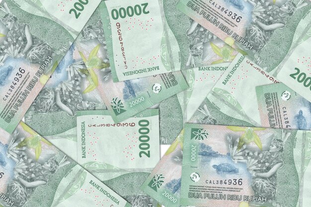 Zdjęcie waluta z indonezji banknoty indonezyjskie zbliż pieniądze z indonezii rupiah indonezyjski renderowanie 3d