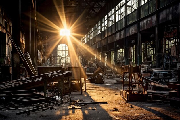 Zdjęcie warehouse environment dusty industrial setting