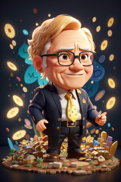 Warren Buffet Fantasy powitalny pieniędzmi i złotem