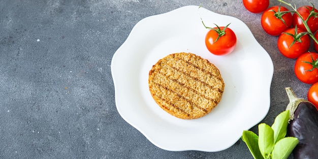 Warzyw Kotlet Mięso Sojowe Seitan świeże Zdrowe Warzywo Posiłek Jedzenie Przekąska Dieta Kopia Przestrzeń Jedzenie