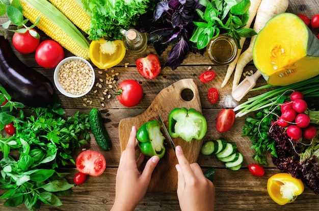 Warzywa i składniki do gotowania