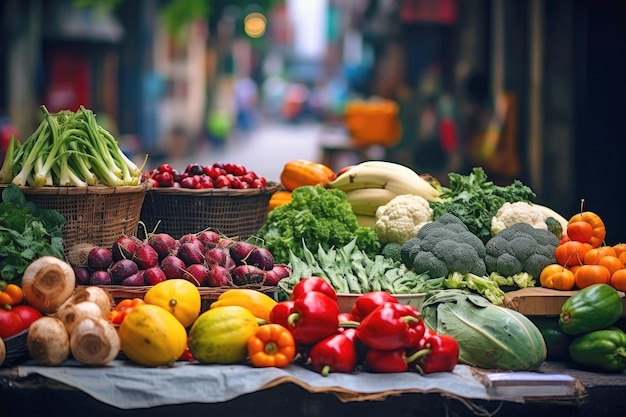 Warzywa na rynku ulicznym