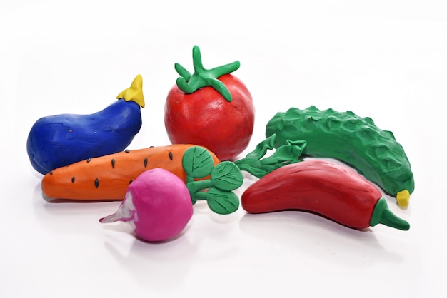 Zdjęcie warzywa wykonane z plasteliny.