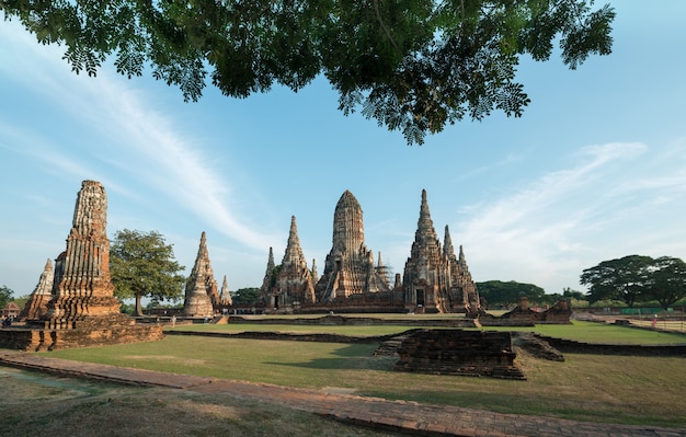 Wata Chaiwatthanaram Ayuthaya Dziejowy park Tajlandia.