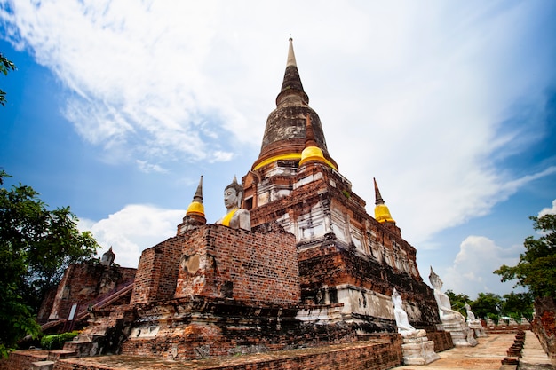 Wata Yai Chai mongkol świątynia w Ayutthaya światowego dziedzictwa miejscu unesco w środkowym Thailand