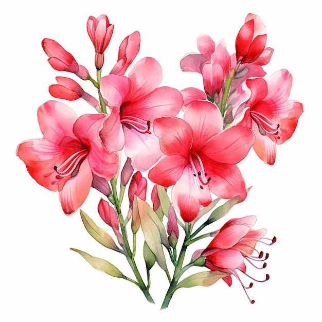 _watercolor_clipart_of_watsonias_in_a_boquet_bound