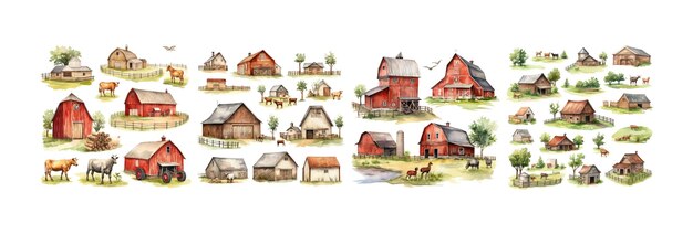 WATERCOLOR FARM SET ELEMENT