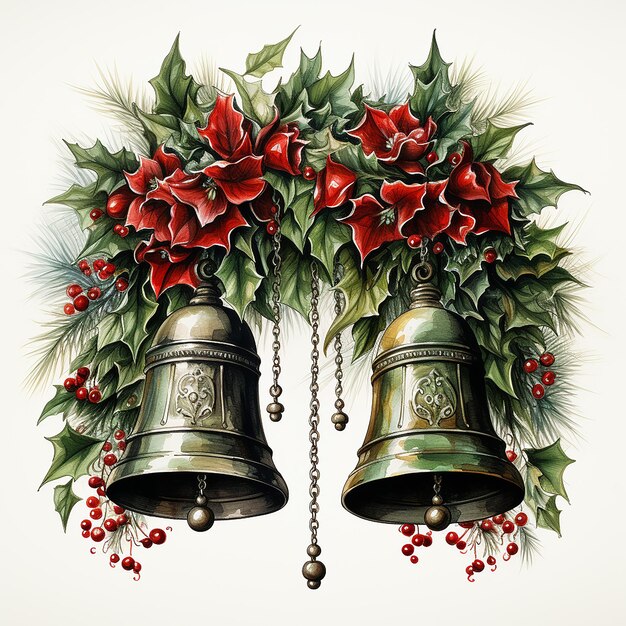 Watercolour_Illustration_of_a_Festive_Bells_Garland_isol