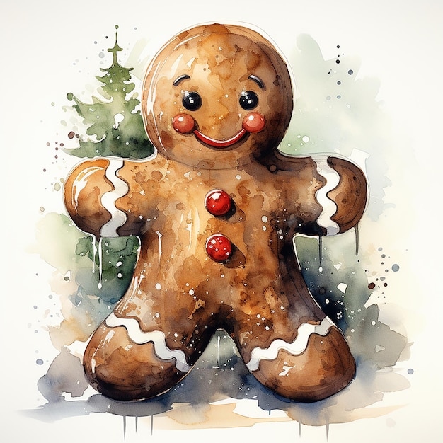 Watercolour_Illustration_of_a_Gingerbread_Man_isolated_w