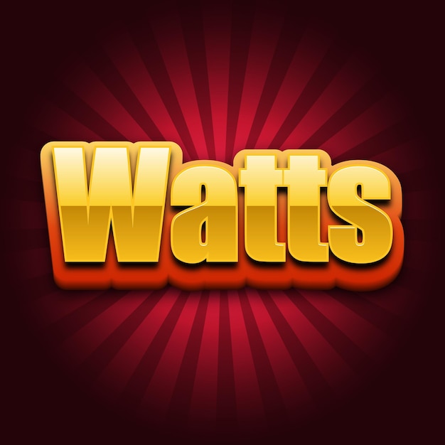 Watts Efekt tekstowy Złota karta JPG w atrakcyjnym tle