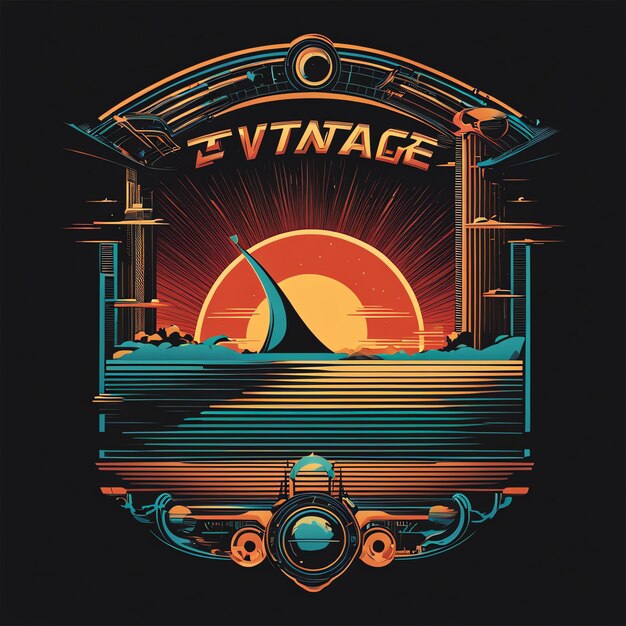 Zdjęcie wave retrofuturism t-shirt design