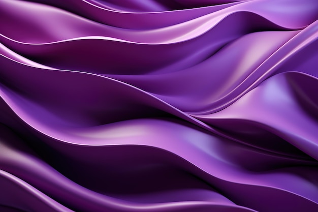 Wavy Purple Metallic 3D Tło