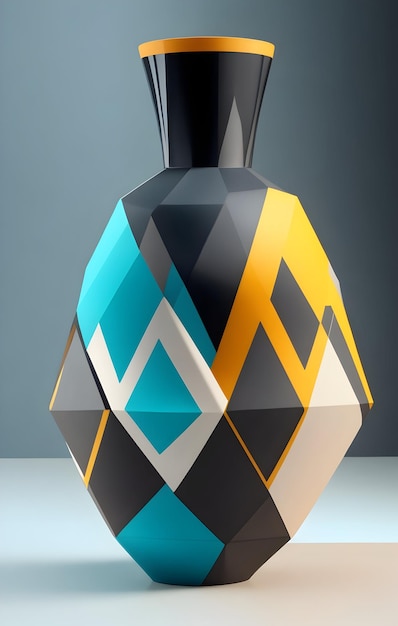 Zdjęcie wazon geometric harmony odkryj harmonię geometrycznych kształtów i wzorów