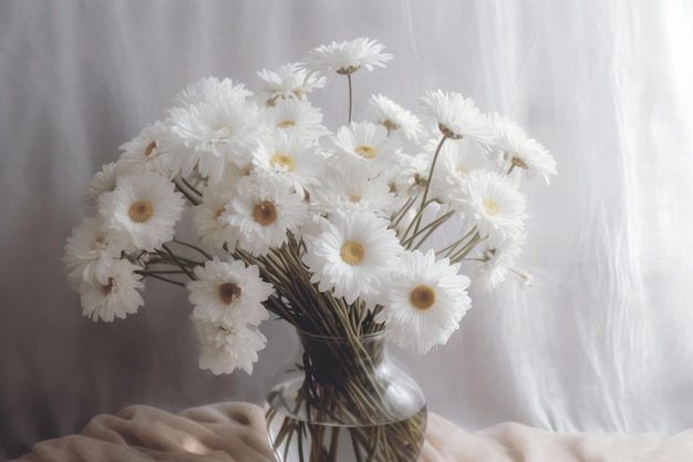 Wazon z białymi kwiatami