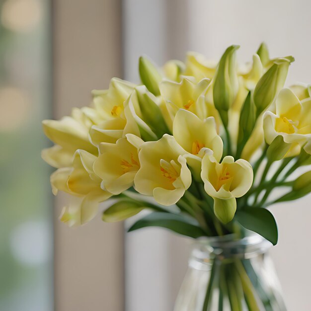 Zdjęcie wazon z żółtymi kwiatami z słowami 