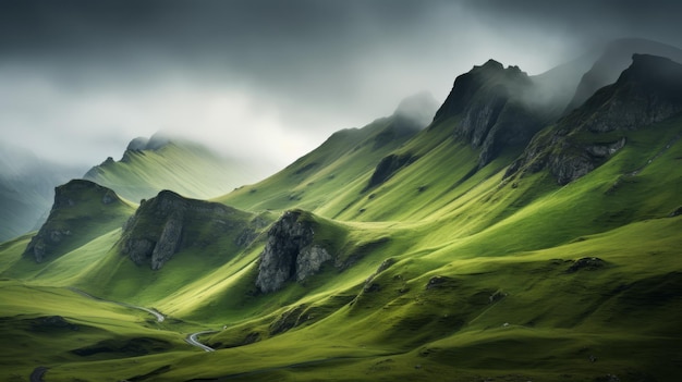 Wciągająca fotografia krajobrazu górskiego w Danii