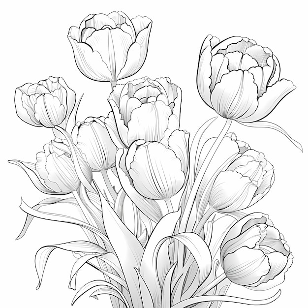 Zdjęcie wdzięczny tulip serenity prosty dorosły kolorystyczny strona z kwiatową elegancją