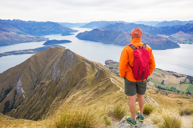 Wędrówki Po Roys Peak. Nowa Zelandia. Jezioro Wanaka