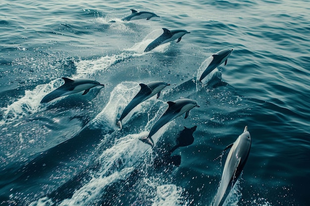 Wejdź w oceaniczną przygodę, gdzie delfiny skaczą generatywne ai