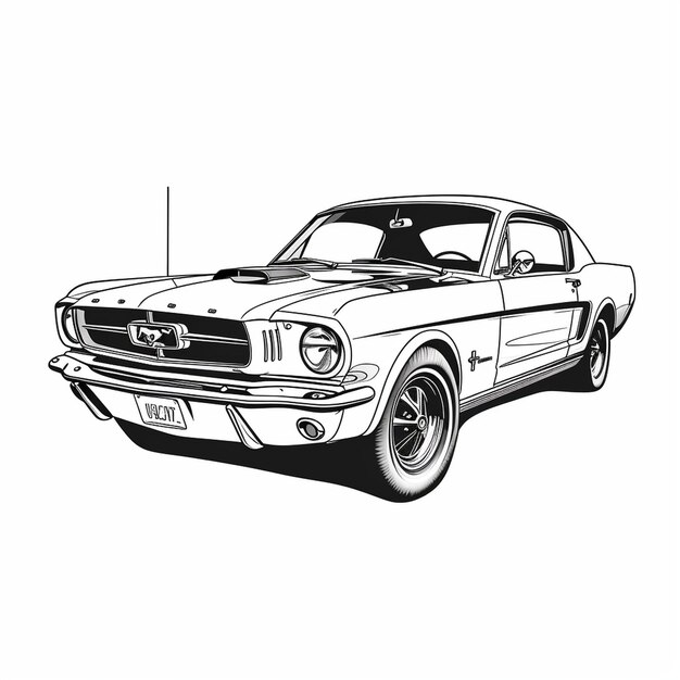 Zdjęcie wektor czarno-biały widok ilustracji wektorowych samochodu dla projektu koncepcyjnego