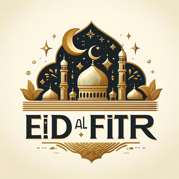 Wektor Eid al-Fitr logo dla miesiąca Ramadanu