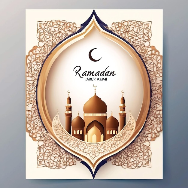 Zdjęcie wektor elegant ramadan kareem dekoracyjna karta festiwalu
