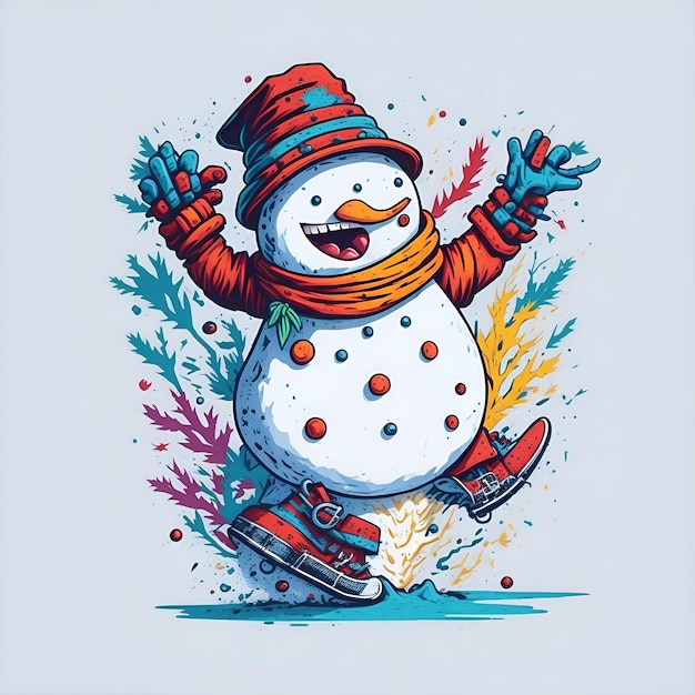 Wektor gotowy do drukowania kolorowych graffiti ilustracja Snowman