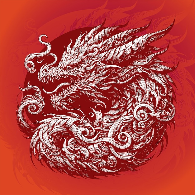 Wektor ilustracji fantasy smoka