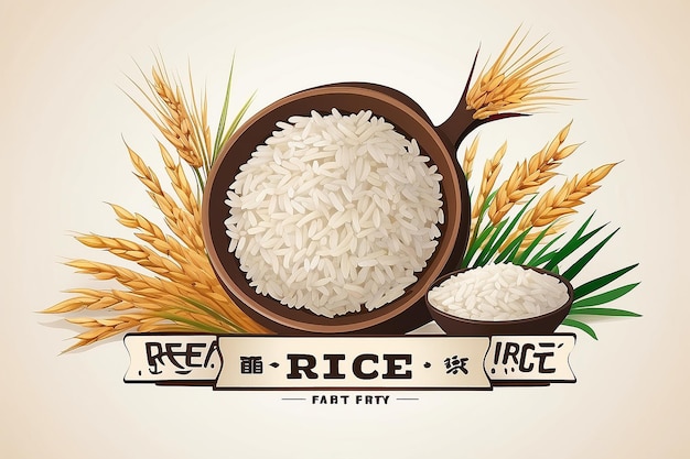 Wektor koncepcji projektowania wysokiej jakości ryżu