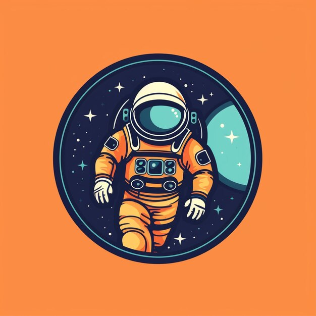 Wektor logo astronauta w kolorze płaskim