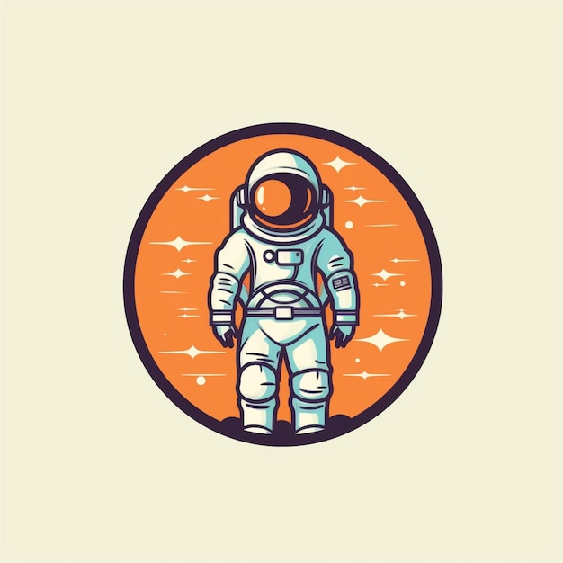 Wektor logo astronauta w kolorze płaskim