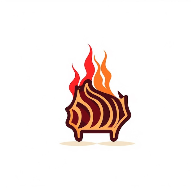 wektor płaski grill logo białe tło