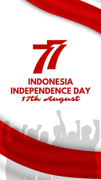 Zdjęcie wektor płaski szablon backgrounder dzień niepodległości indonezji