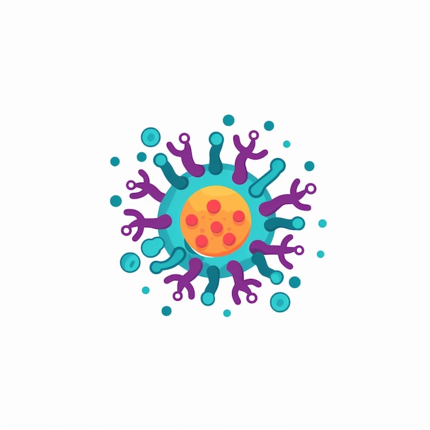 wektor płaskie kolorowe logo wirusa i bakterii