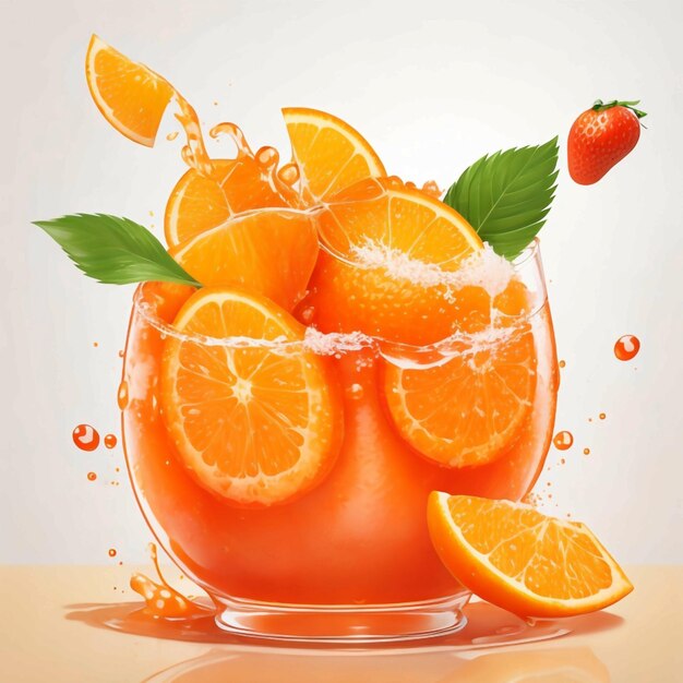 Wektor realistyczny pomarańczowy i owocowy