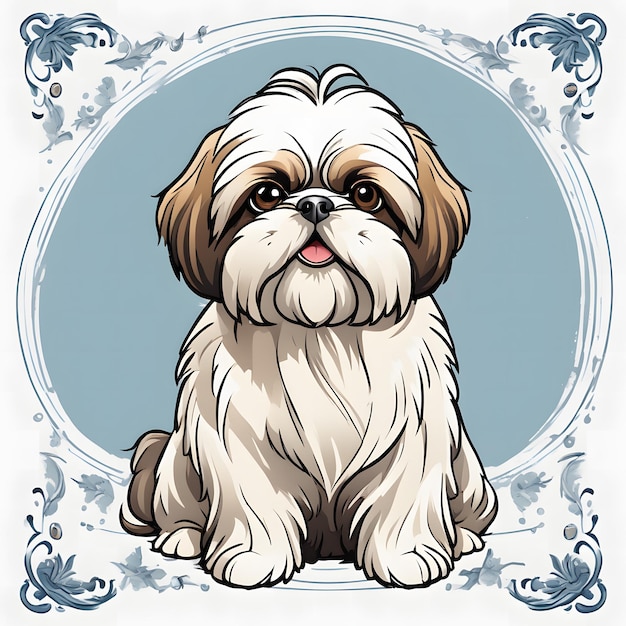 Zdjęcie wektor shih tzu