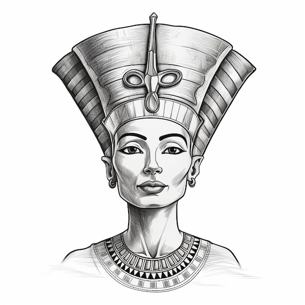Wektor starożytny egipski bóg vintage logo linia artystyczna koncepcja czarno-biały kolor ręcznie narysowana ilustracja