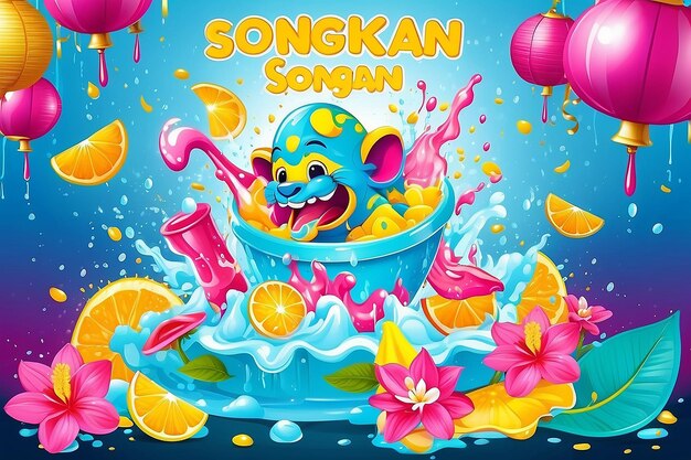 Wektor szablonu plakatu Happy Songkran