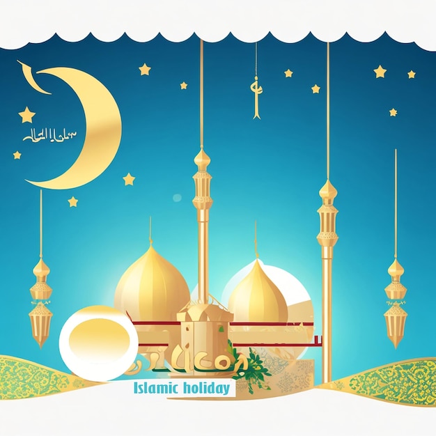 wektor szczęśliwego islamskiego nowego roku wakacje transparent