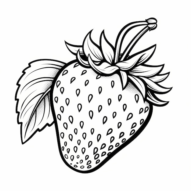 Zdjęcie wektor wektor ilustracja ręcznie rysowane doodle szkic kreskówka słodkie truskawki zdrowej żywności